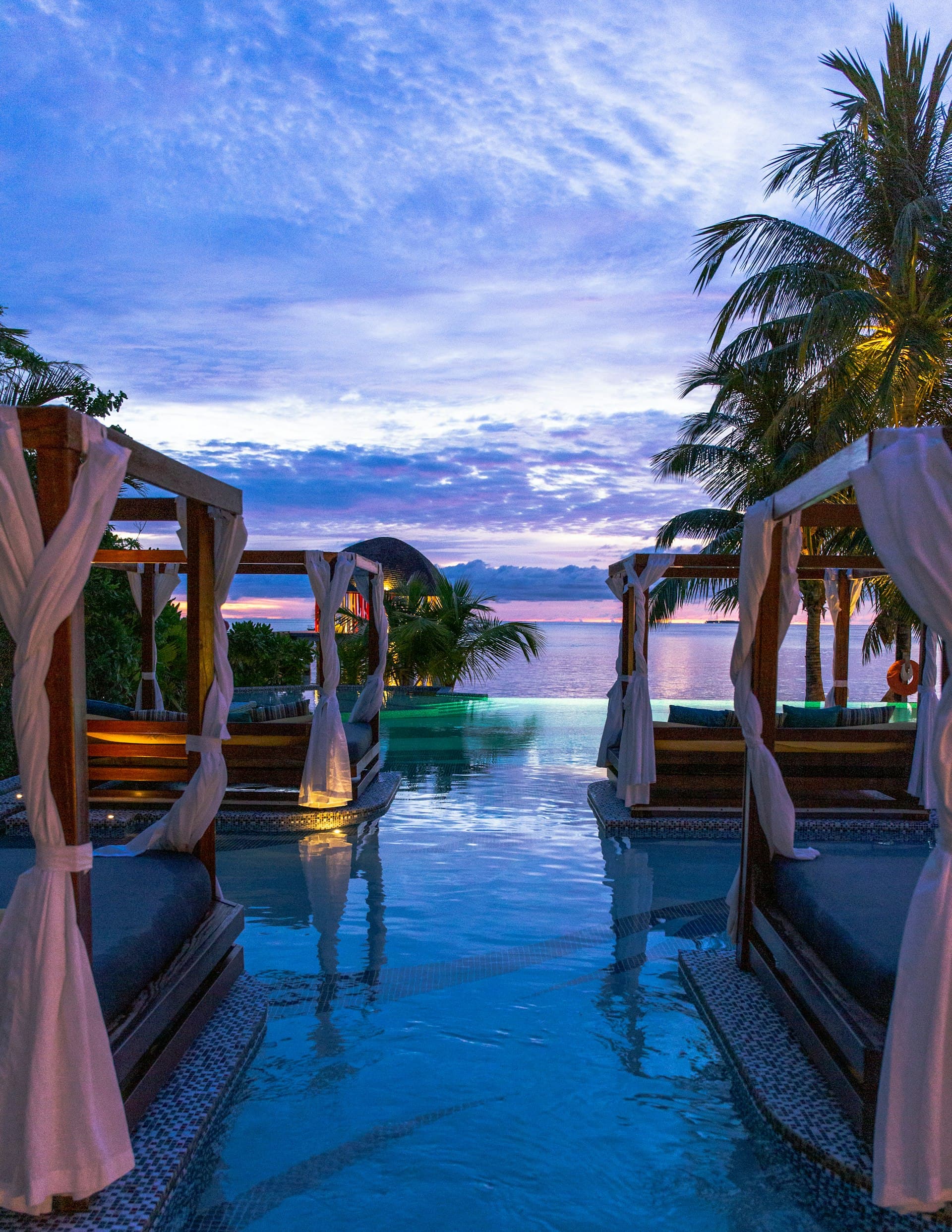 Lap pool at dusk